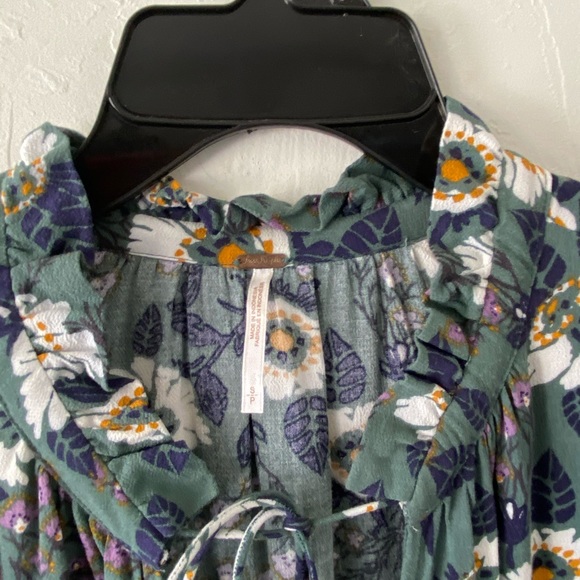 Free People Green Floral long sleeve dress S - Picture 9 of 11